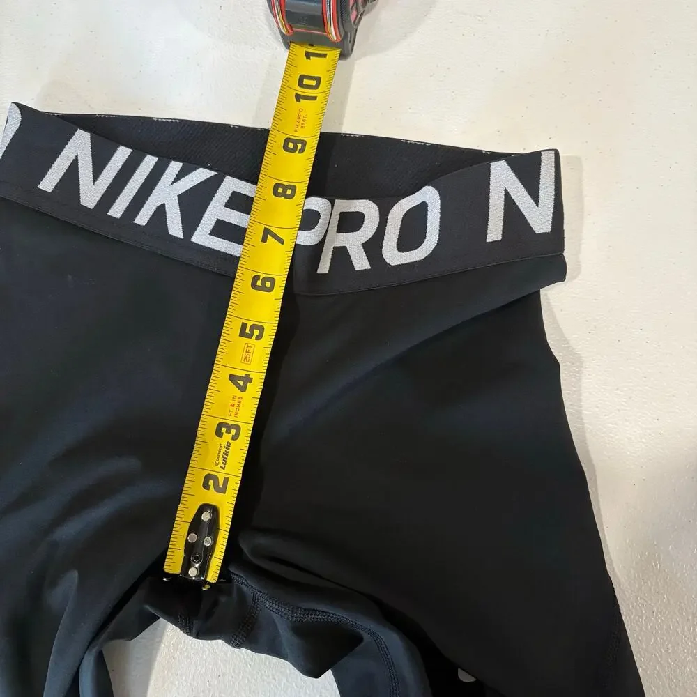Nike Pro Mesh Logo Crop Training Tights AO9972 Black/White Womens Small